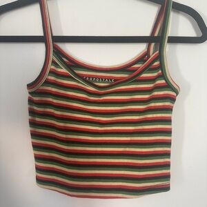 Aeropostale Women's Striped Tank Top - Red, Green, Black